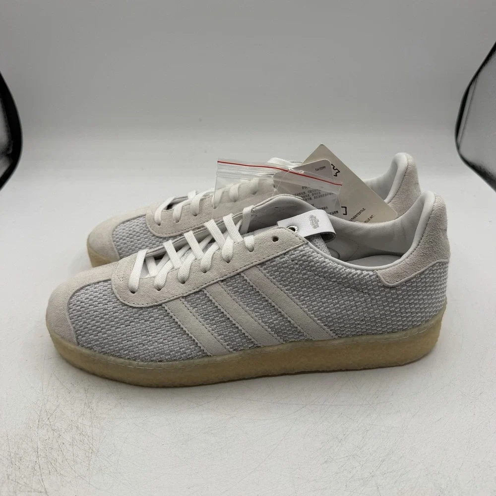 Adidas Gazelle Juice Primeknit Shoes Mens 8.5 White Suede Hemp Sneakers DB1628